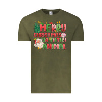 Vintage Olive merry christmas ya filthy animal Vintage Tee - MaliasSmallBusiness
