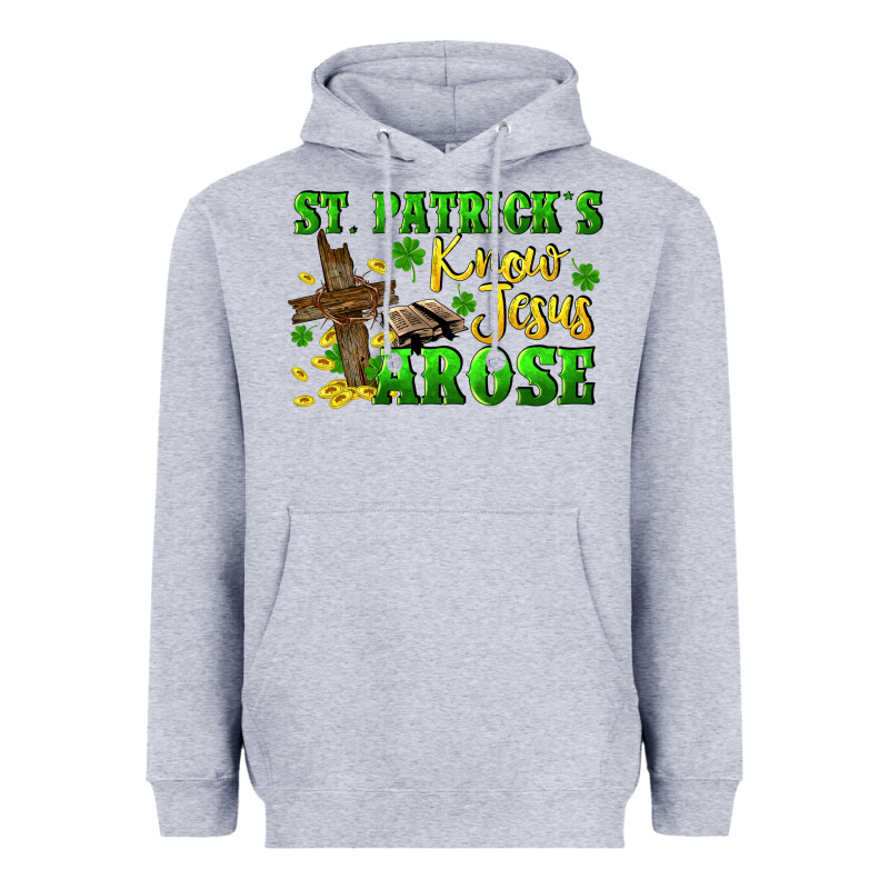 St. Patrick's Know Jesus Arose Heavyweight Hoodie by CowGirlArtShop | Teevron