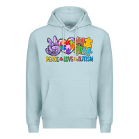 Blue Mist Peace love Autism Premium Hoodie - CowGirlArtShop