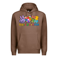 Chestnut Peace love Autism Premium Hoodie - CowGirlArtShop