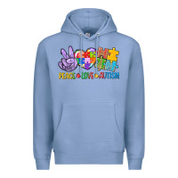 Colony Blue Peace love Autism Premium Hoodie - CowGirlArtShop