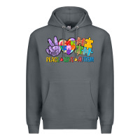 Rock Peace love Autism Premium Hoodie - CowGirlArtShop