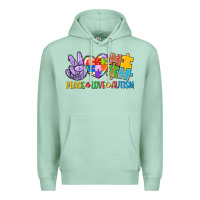 Seafoam Peace love Autism Premium Hoodie - CowGirlArtShop