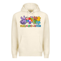 Tofu Peace love Autism Premium Hoodie - CowGirlArtShop