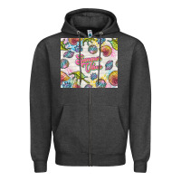 Charcoal Heather summer vibes with sea shells Zipper Hoodie - TumblerDesignByShophia