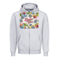 Heather Grey summer vibes with sea shells Zipper Hoodie - TumblerDesignByShophia