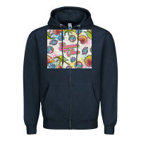 Navy summer vibes with sea shells Zipper Hoodie - TumblerDesignByShophia