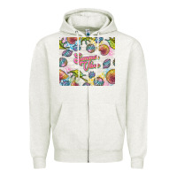 Oatmeal Heather summer vibes with sea shells Zipper Hoodie - TumblerDesignByShophia