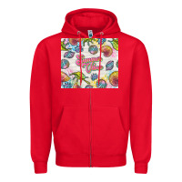 Red summer vibes with sea shells Zipper Hoodie - TumblerDesignByShophia