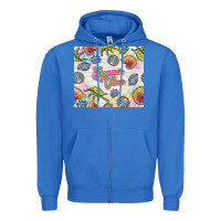 True Royal summer vibes with sea shells Zipper Hoodie - TumblerDesignByShophia