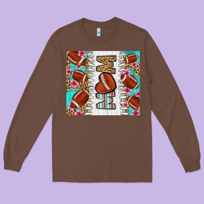 American Football Mom Long Sleeve Tee Designed By Lillyallendesigns