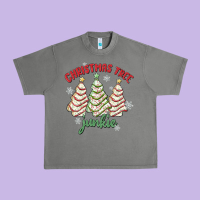 Christmas Tree Junkie Urban Heavy Tee Designed By Maliassmallbusiness
