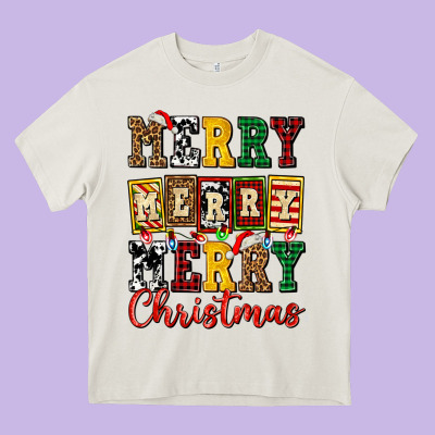 Merry Merry Merry Christmas Ado Heavy Core Tee Designed By Adodesignshop