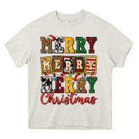 Cream merry merry merry christmas ado Heavy Core Tee - AdoDesignShop