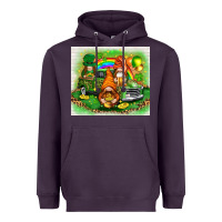 Plum St. Patrick's Day gnomies with truck tumbler Heavyweight Hoodie - HowdyJamesFarm