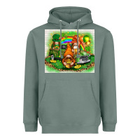 Sage St. Patrick's Day gnomies with truck tumbler Heavyweight Hoodie - HowdyJamesFarm