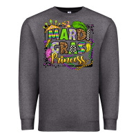 Charcoal Heather mardi gras princess Premium Sweatshirt - OliviaCreatesArt