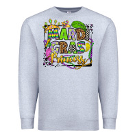 Heather Grey mardi gras princess Premium Sweatshirt - OliviaCreatesArt