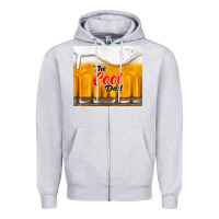 Heather Grey the cool dad and beer Zipper Hoodie - TumblerDesignByShophia