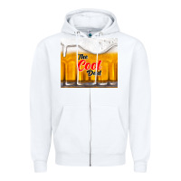 White the cool dad and beer Zipper Hoodie - TumblerDesignByShophia