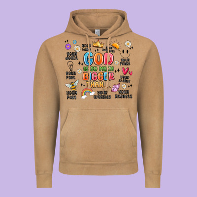 God Is So Much Bigger Than... Vintage Hoodie Designed By Maliassmallbusiness