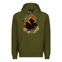 Army Green I don't smoke but he's got a lighter Premium Hoodie - HowdyJamesFarm