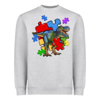Heather Grey autism t rex Heavyweight Sweatshirt - Artiststas