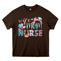 Chocolate Brown wife mom nurse Heavy Core Tee - BundleAndBundleShop