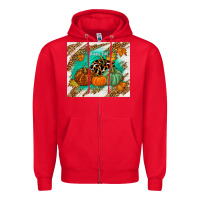 Red happy fall Zipper Hoodie - TumblerDesignByShophia