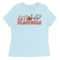 Baby Blue let's flamingle Ladies Tee - Artiststas