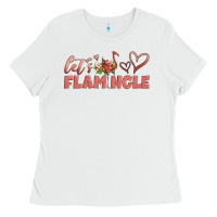 White let's flamingle Ladies Tee - Artiststas