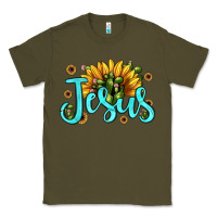 Army Green jesus sunflower Classic Tee - JahusDesignShop