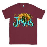 Burgundy jesus sunflower Classic Tee - JahusDesignShop