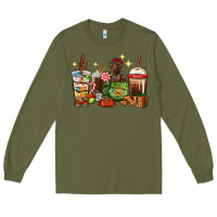 Army Green Christmas coffee cups with Labrador Long Sleeve Tee - RanaPortraitStore