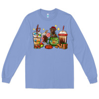 Colony Blue Christmas coffee cups with Labrador Long Sleeve Tee - RanaPortraitStore