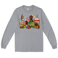 Heather Grey Christmas coffee cups with Labrador Long Sleeve Tee - RanaPortraitStore