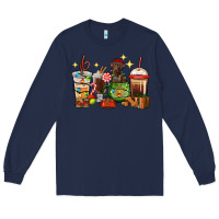 Navy Christmas coffee cups with Labrador Long Sleeve Tee - RanaPortraitStore