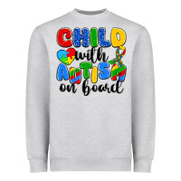 Heather Grey child with autism on board Heavyweight Sweatshirt - Artiststas
