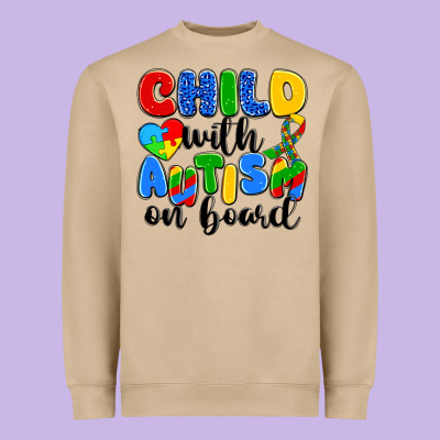Child With Autism On Board Heavyweight Sweatshirt Designed By Artiststas