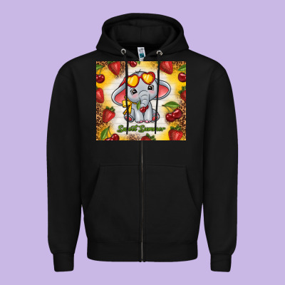 Sweet Summer Cute Elephant Zipper Hoodie Designed By Tumblerdesignbyshophia