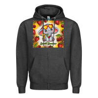 Charcoal Heather sweet summer cute elephant Zipper Hoodie - TumblerDesignByShophia