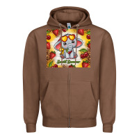 Chestnut sweet summer cute elephant Zipper Hoodie - TumblerDesignByShophia