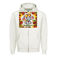Oatmeal Heather sweet summer cute elephant Zipper Hoodie - TumblerDesignByShophia