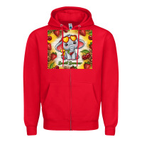 Red sweet summer cute elephant Zipper Hoodie - TumblerDesignByShophia