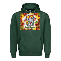 Sports Green sweet summer cute elephant Zipper Hoodie - TumblerDesignByShophia