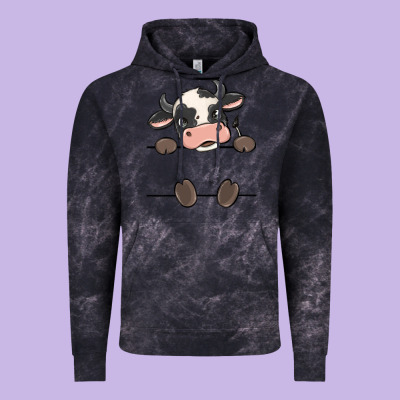 Custom Cow Vintage Hoodie Designed By Maliassmallbusiness