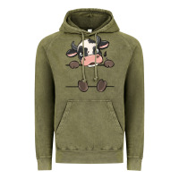 Vintage Olive custom cow Vintage Hoodie - MaliasSmallBusiness