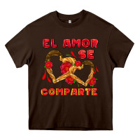 Chocolate Brown el amor se comparte with churros Heavy Core Tee - AdoDesignShop