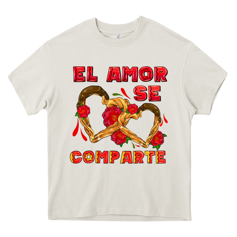 El Amor Se Comparte With Churros Heavy Core Tee by AdoDesignShop | Teevron