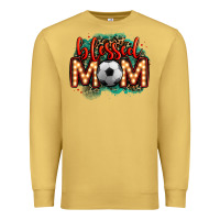 Antique Gold blessed soccer mom lightbulb letters Premium Sweatshirt - OliviaCreatesArt